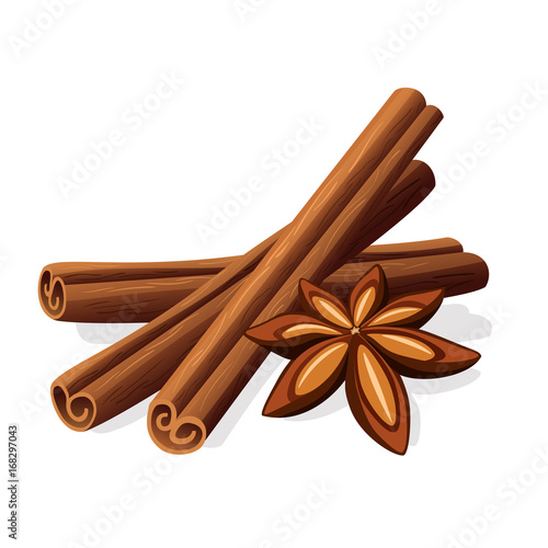 Cinnamon sticks and anise stars
