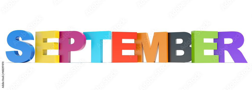 September - calendar month colored letters September - calendar month colored letters