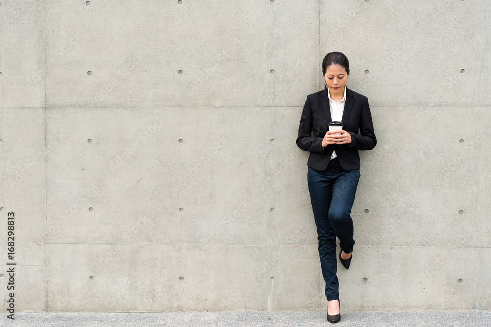 businesswoman unhappy standing in office outdoor businesswoman unhappy standing in office outdoor