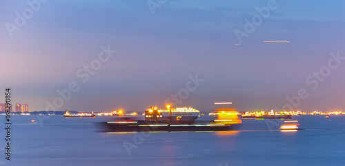 Ship in motion - long exposure