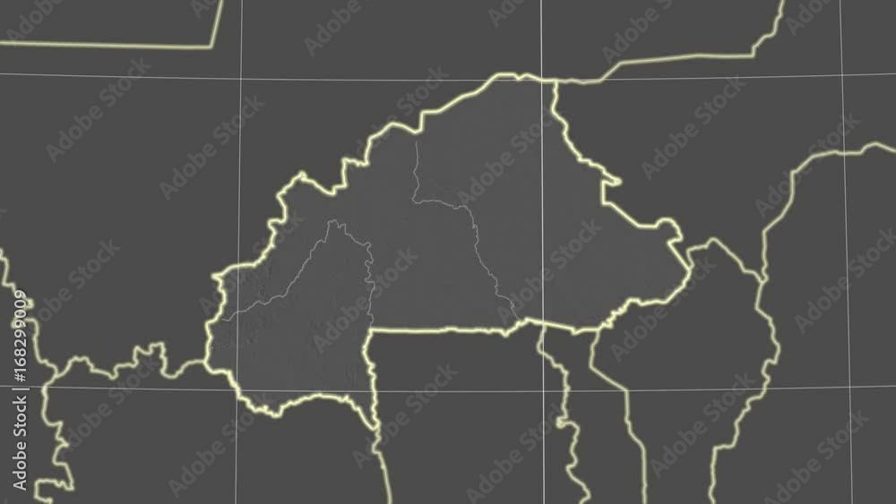 Burkina Faso and neighborhood. Grayscale contrasted Burkina Faso and neighborhood. Grayscale contrasted