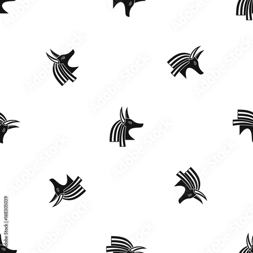 Ancient egyptian god Anubis pattern seamless black