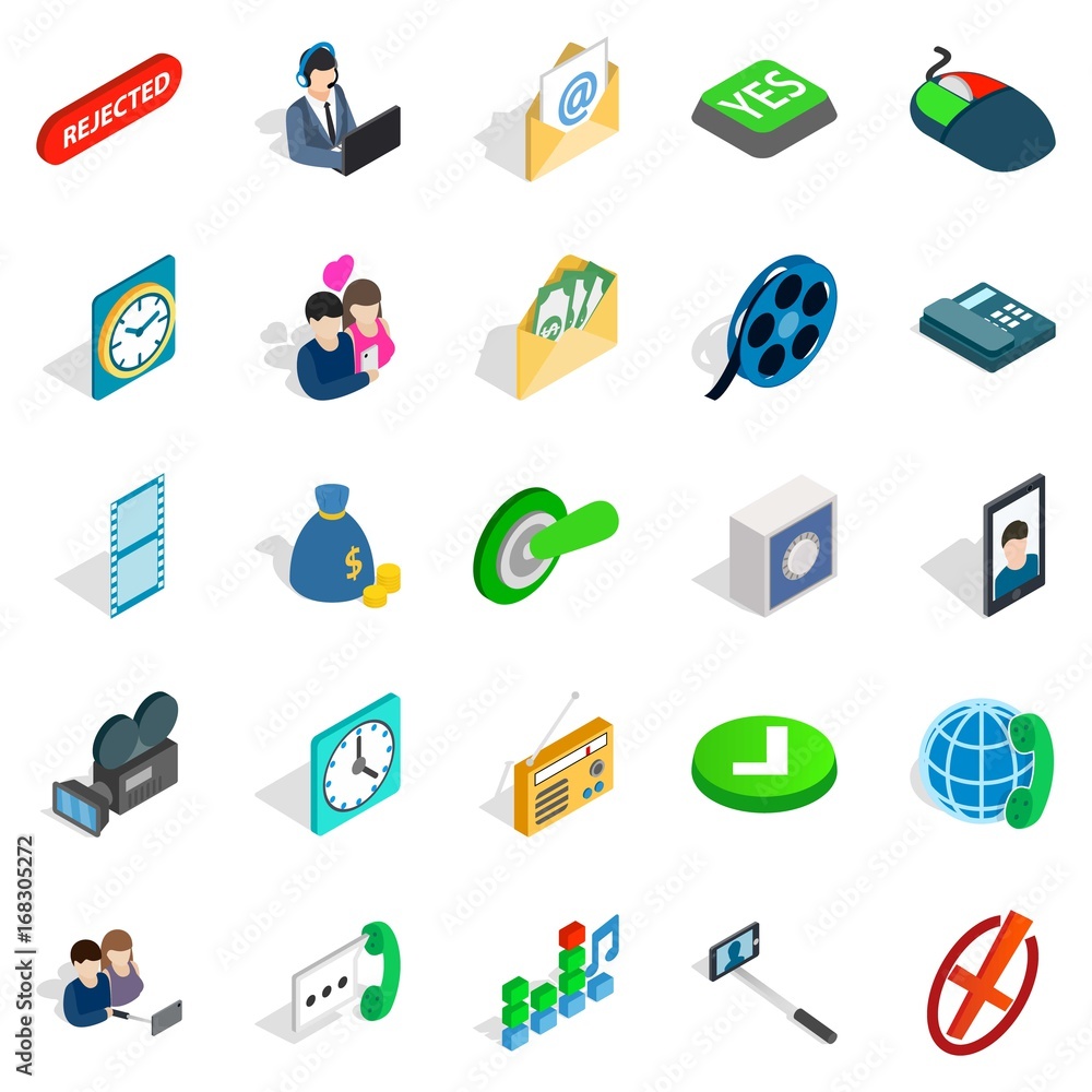 Society icons set, isometric style Society icons set, isometric style