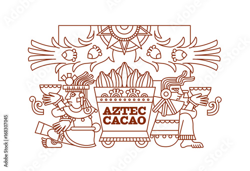 Vector illustration aztec pattern for chocolate package design.