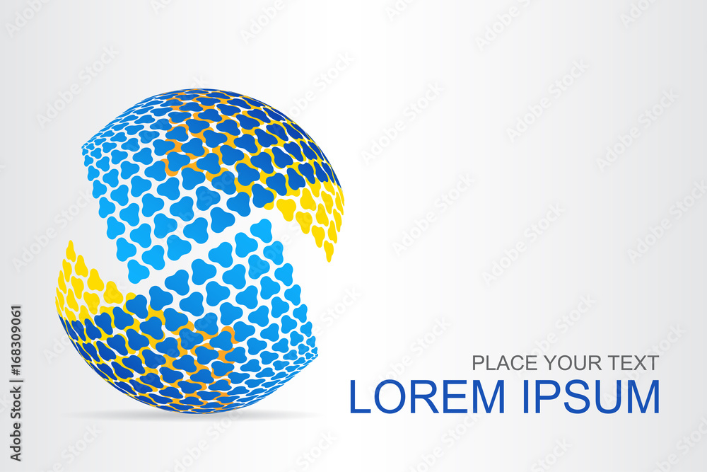 Logo stylized spherical surface with abstract shapes Logo stylized spherical surface with abstract shapes