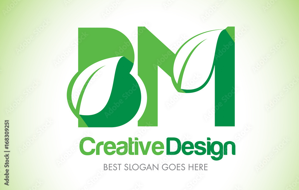 BM Green Leaf Letter Design Logo. Eco Bio Leaf Letter Icon Illustration Logo. BM Green Leaf Letter Design Logo. Eco Bio Leaf Letter Icon Illustration Logo.