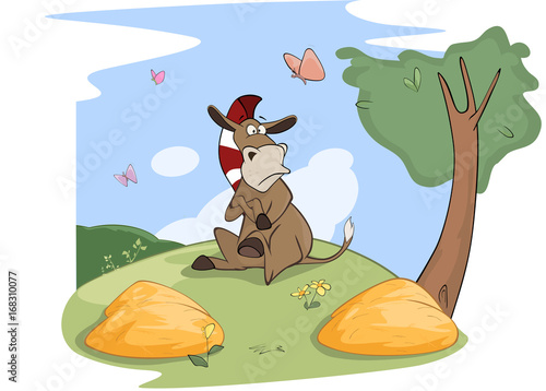  Illustration of a Cute Little Burro. Buridan's ass