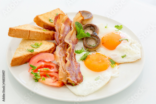 Breakfast, ham and eggs