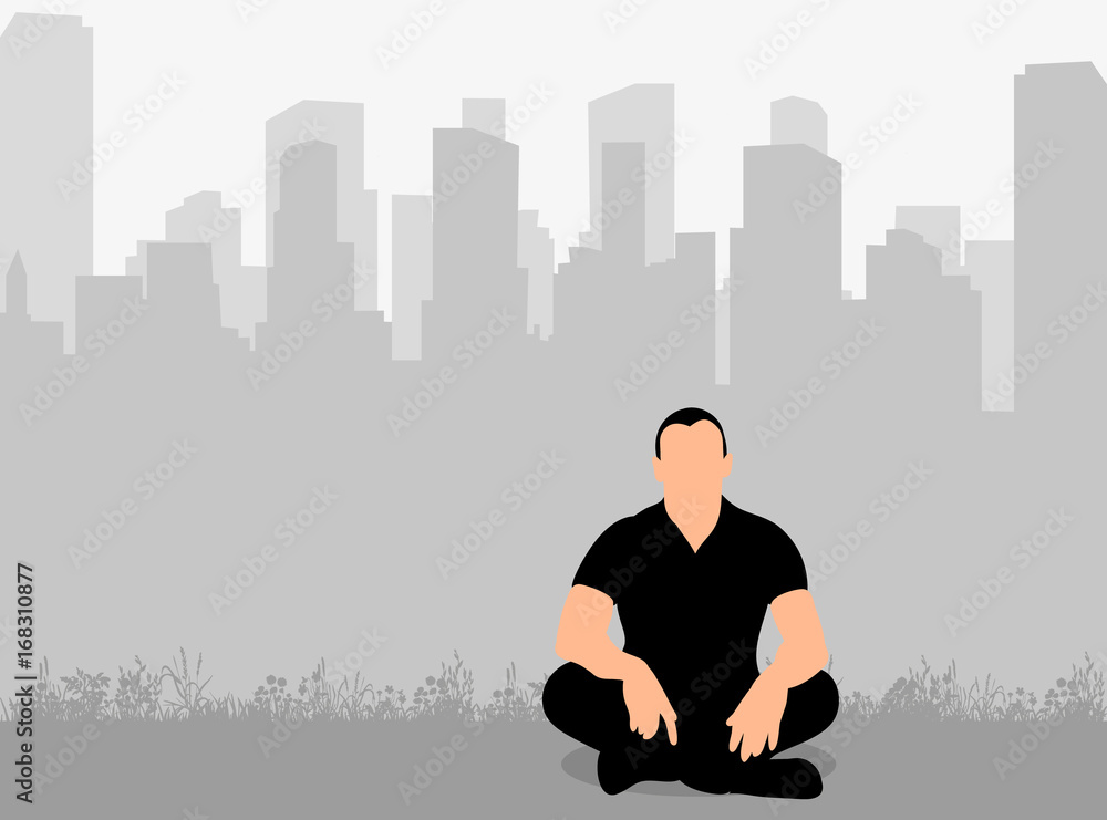 silhouette man sitting on the ground silhouette man sitting on the ground