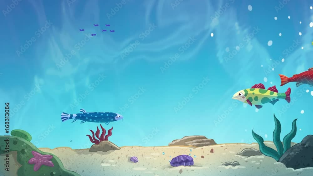 Fondo del mar con peces tropicales