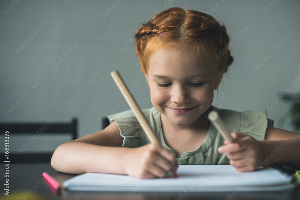 little girl drawing little girl drawing
