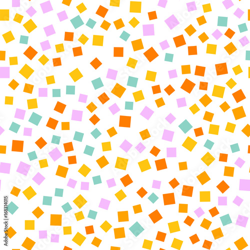 Abstract squares pattern. White geometric background. Wonderful random squares. Geometric chaotic decor. Vector illustration.