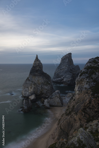 Wild coast Praia Da Ursa in Portugal with beautiful rocks