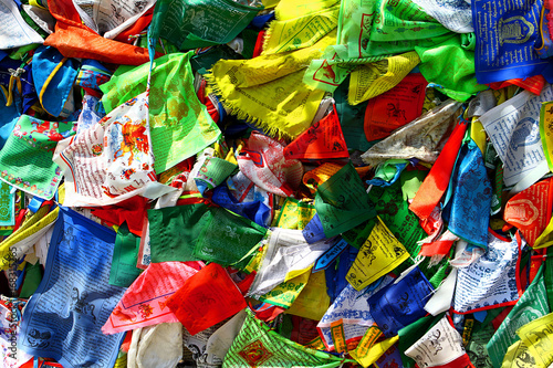 Buddhism prayer flags lungta on the wind