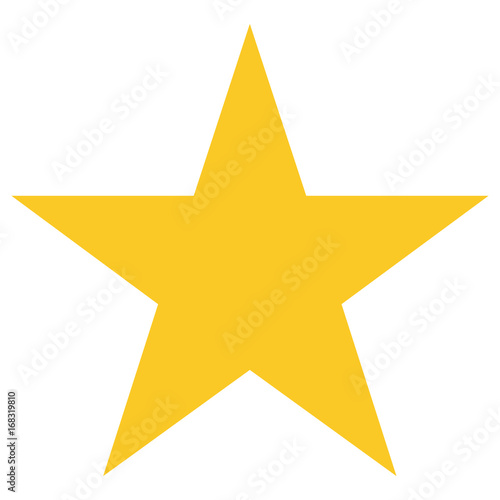 Golden star on white background. Militari sign. Vector illustration