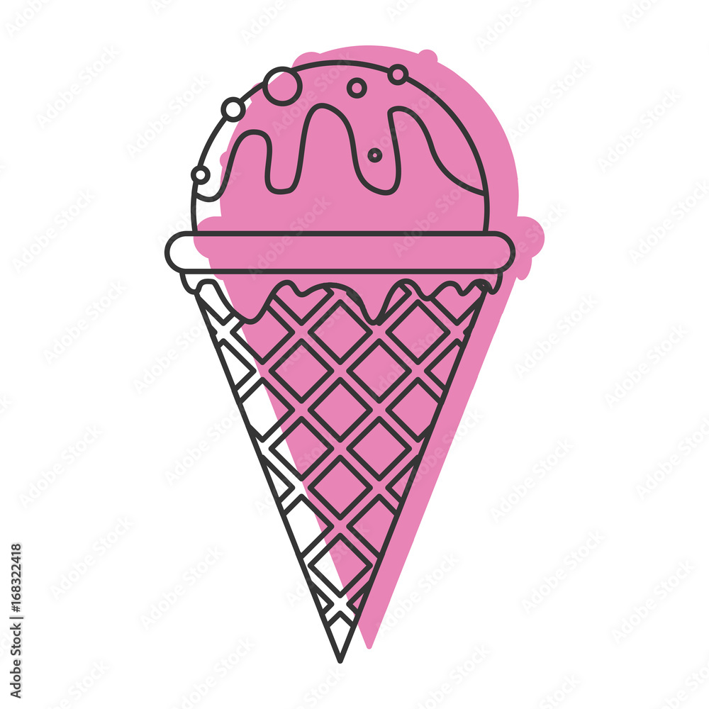 Vanilla ice cream doodle icon vector illustration for design and web isolated on white Vanilla ice cream doodle icon vector illustration for design and web isolated on white