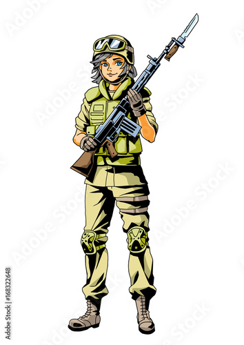 marine army girl character,illustration,art,logo,design,color