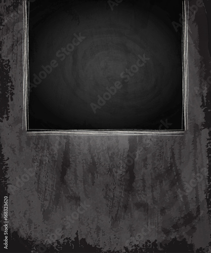 Chalkboard blackboard banner on scratch grunge texture background