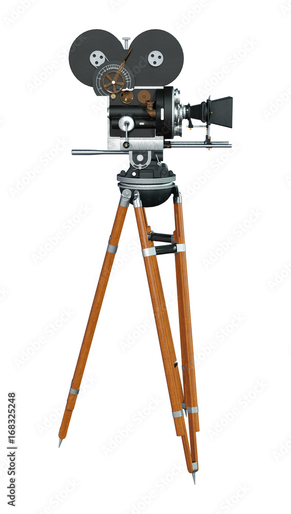 Obraz premium 3D Rendering Filmmaker Movie Camera on White