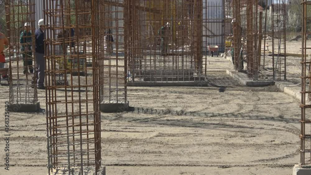wire armature on construction site wire armature on construction site