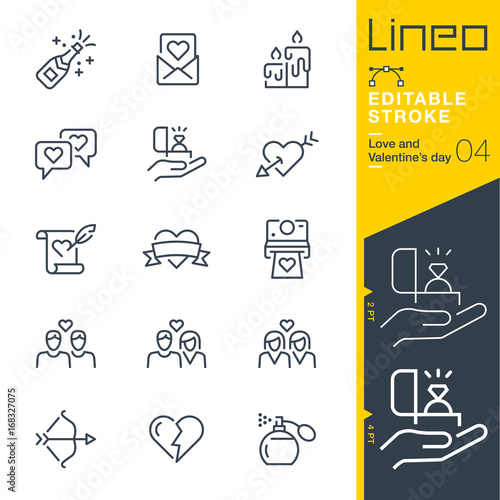 Lineo Editable Stroke - Love and Valentine’s day line icons
Vector Icons - Adjust stroke weight - Expand to any size - Change to any colour