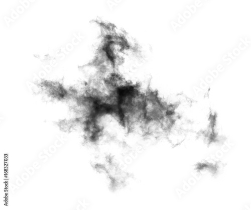 Black smoke on a white background