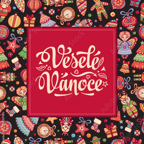 Czech language. Vesele Vanoce. Christmas message. 