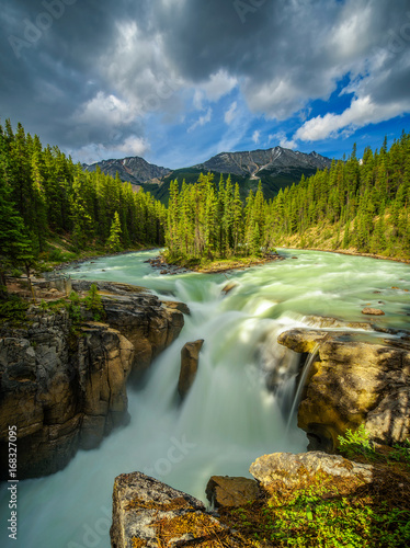 Sunwapta Falls in Jasper National Park  Canada