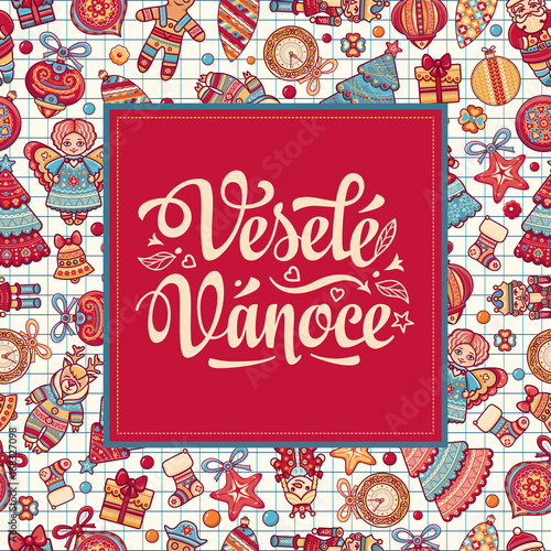 Czech language. Vesele Vanoce. Christmas message. 