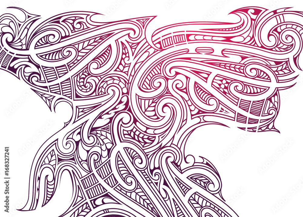 Ornamental smoke with polynesian elements Ornamental smoke with polynesian elements