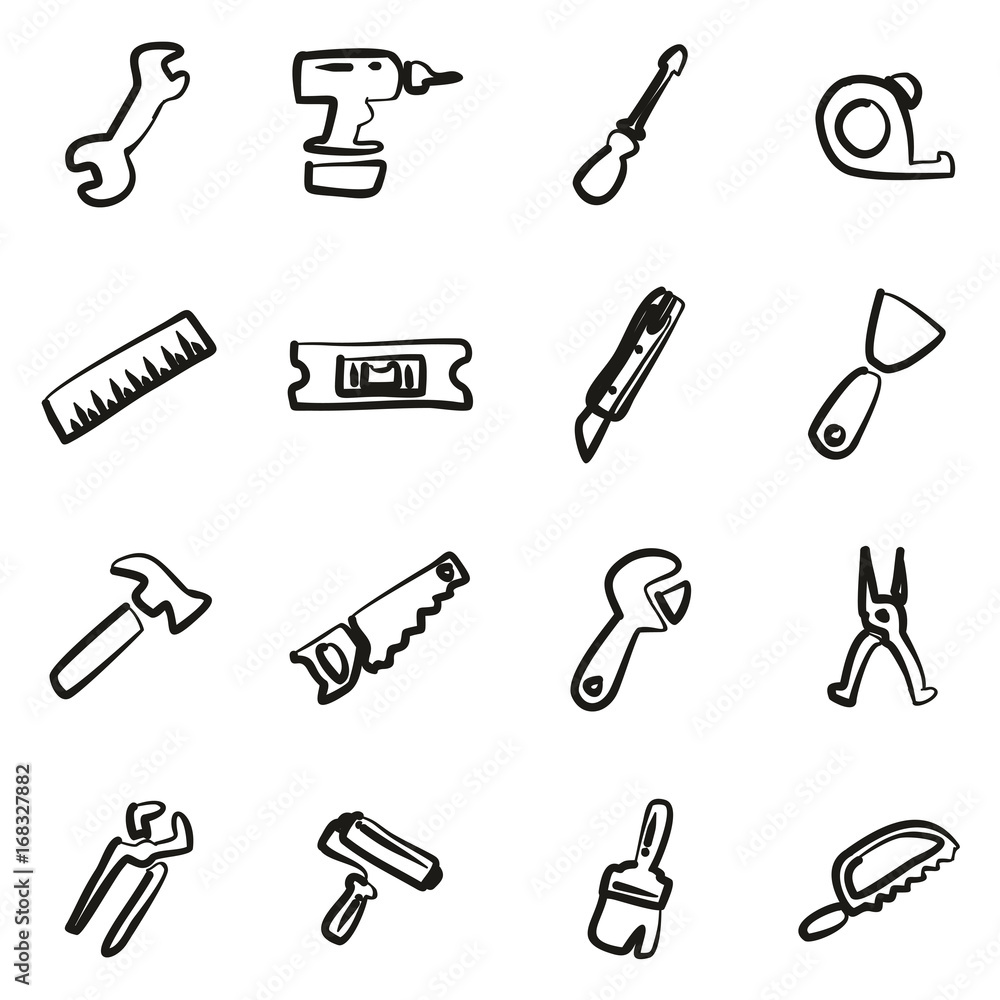 Handyman Icons Freehand Handyman Icons Freehand