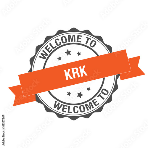 Welcome to Krk stamp illustration