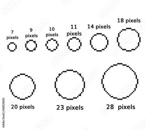 pixel circle set