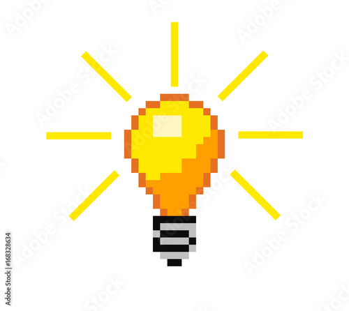 pixel lightbulb vector