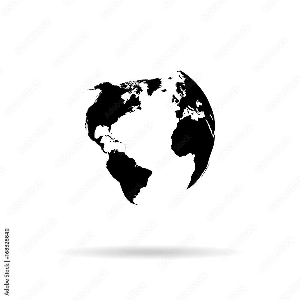 Naklejka premium world map globe