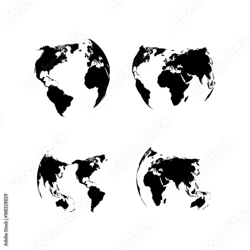 world map globe set