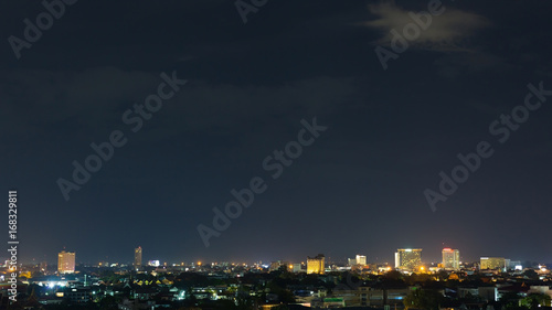 landscape city night with dramatic moody dark sky