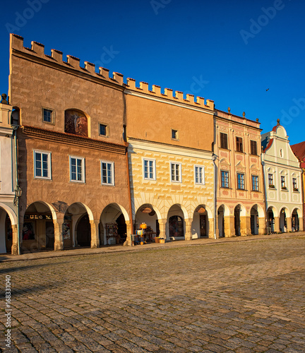 Colorful arcade in Telc, Cz...
