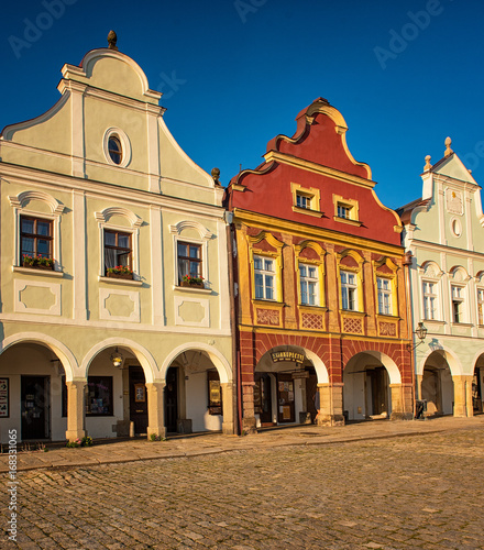 Colorful arcade in Telc, Cz...
