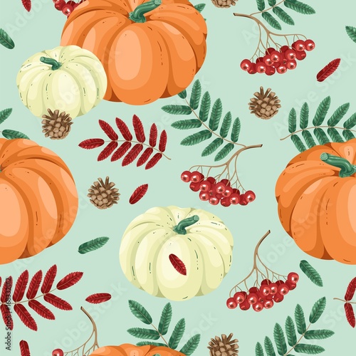 Autumn seamless pattern in vector
