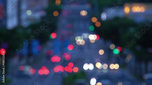 Outfocused road Night view - video 4K UHD photo