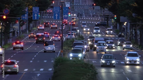 Japanese night road traffic - video 4K UHD
