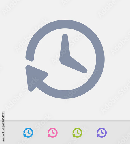 Arrow Clock - Granite Icons. A professional, pixel-perfect icon designed on a 32x32 pixel grid and redesigned on a 16x16 pixel grid for very small sizes.