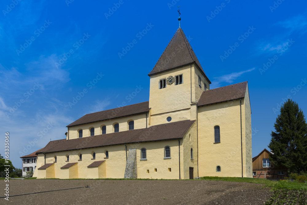 St. Georg church in Oberzell on the island of Reichenau. UNESCO World Heritage - Island of Reichenau, Lake Constance, Baden-Wuerttemberg, Germany, Europe