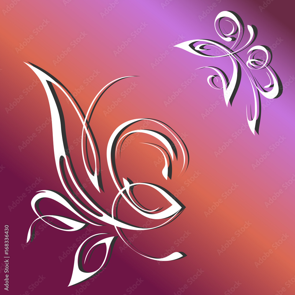 Obraz premium ornament 4-4. abstract white pattern on a colored background