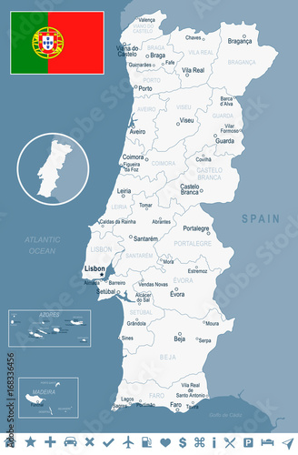 Portugal - map and flag illustration