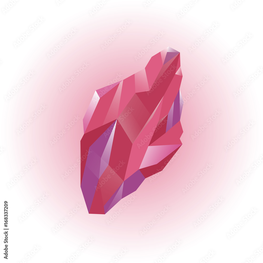 Vector red crystal, gem, diamond Vector red crystal, gem, diamond