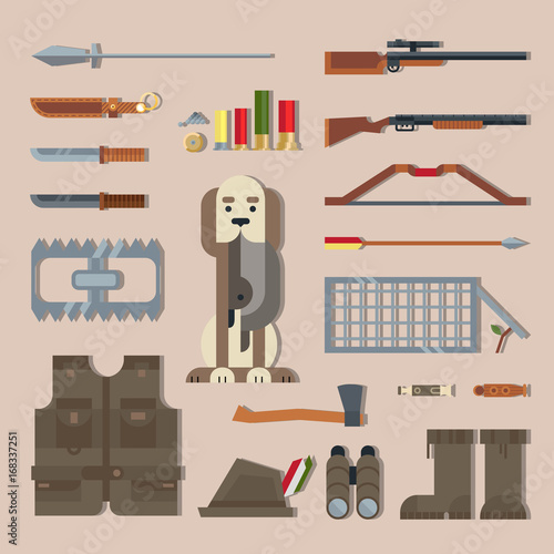 Set hunting tools, equipment