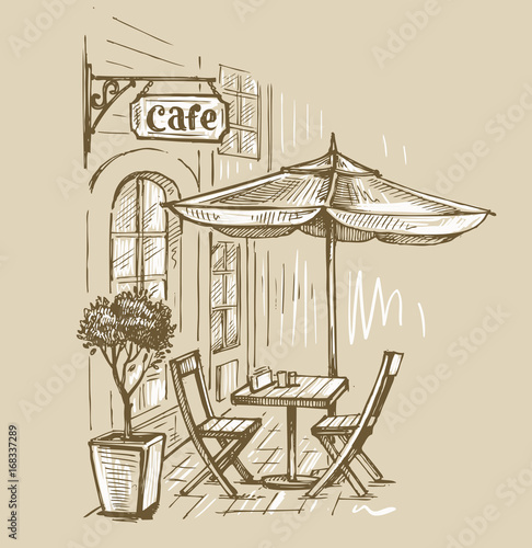 Street cafe in old town