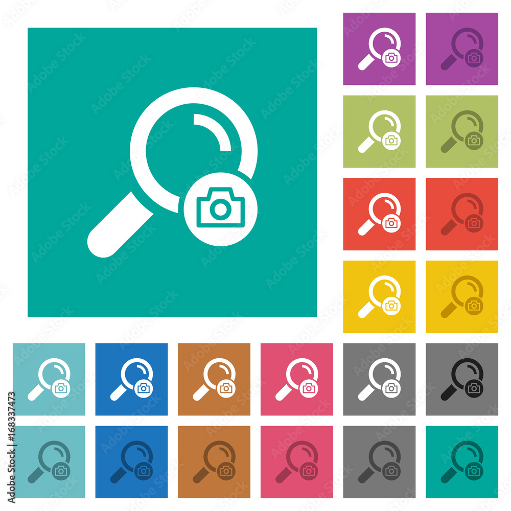 Search photo square flat multi colored icons Search photo square flat multi colored icons